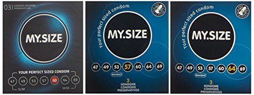 My.Size Kondome, 3er Probierset (je 3x 57, 60, 64mm)