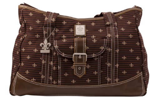 Kalencom Fashion Wickeltasche, Mama Tasche, Canvas-Tasche, Weekender (Fleur de Lis Schokolade)