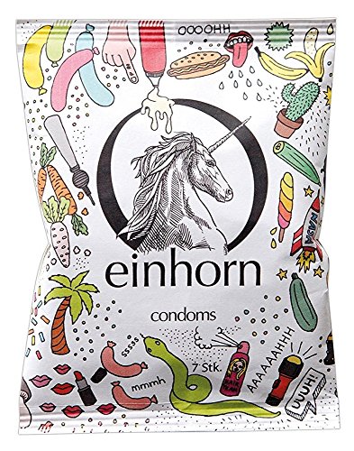 einhorn Kondome 7 Stück Wochenration Design Edition: UUUH! PENISGEGENSTÄNDE – Vegan, Hormonfrei, Feucht, Geprüft