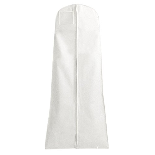 HANGERWORLD Atmungsaktiver Kleidersack für Hochzeitskleider – Weiß – 183 cm