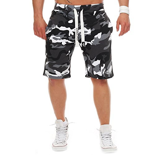 Finchman 87Y3 Herren Cotton Sweat Short Kurze Hose Bermuda Camo Grau L