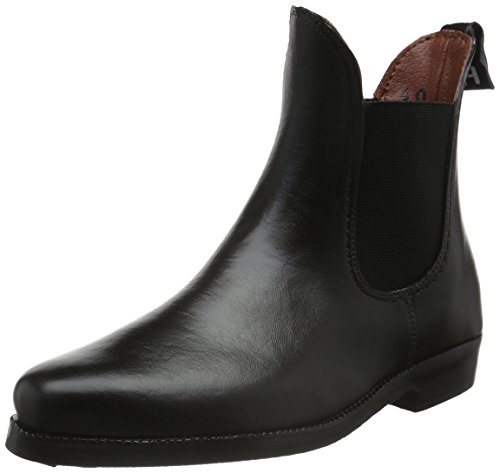 HKM Herren Jodhpurgummistiefel-Soft/Weit-mit Elastikeinsatz, Schwarz, 39