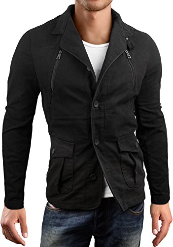 Grin&Bear slim fit Kurzmantel Field jacket Feldjacke Jacke, schwarz, L, AK15