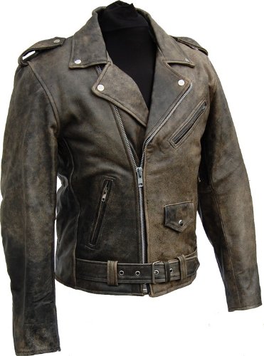 LEDERJACKE ROCKABILLY CHOPPER BIKER LEDER JACKE ROCKER ANTIKLEDERGERBUNG
