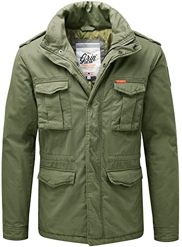 Grin&Bear Herren Slim fit Vintage Feldjacke grün Größe XL AK70