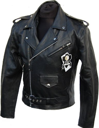 LEDERJACKE AUS RINDSLEDER – ROCKABILLY CHOPPER BIKER LEDER JACKE ROCKER PUNK