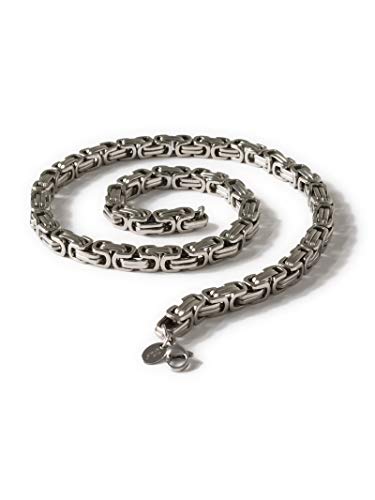 Fly Style Königskette 6 mm Edelstahl Panzerkette | Herren Halskette Damen Armband, Farbwahl:Silber, Längen:25 cm