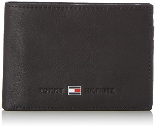 Tommy Hilfiger JOHNSON MINI CC FLAP AND COIN POCKET AM0AM00662 Herren Geldbörsen 11x8x2 cm (B x H x T), Schwarz (BLACK 002)