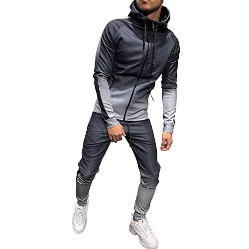 Trainingsanzüge Sannysis Herren Jacke & Hosen Sets Patchwork Print Sweatshirt Top Hose Set Sport Anzug Jogginganzug Fitness