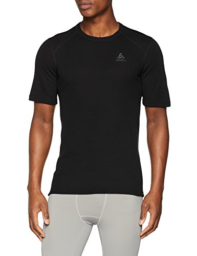 Odlo Herren Shirt Short Sleeve Crew Neck Warm Unterhemd, Black, L