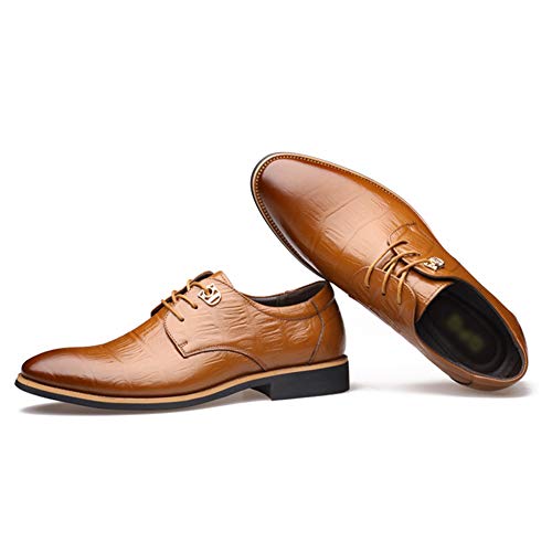 Qimaoo Herren Anzugschuhe Business Schuhe Lederschuhe aus Leder für Beruf und Anzug Rindleder Schwarz Braun