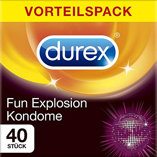 Durex Fun Explosion Kondome – Verschiedene Sorten für aufregende Vielfalt – Verhütung, die Spaß macht – 40er Großpackung (1 x 40 Stück)