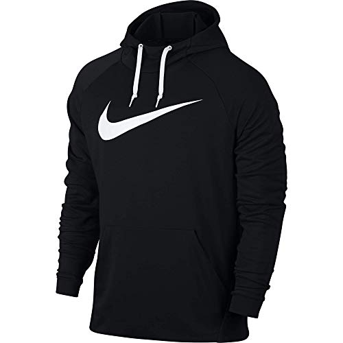 Nike Herren Dry Hoodie Pull Over Swoosh Kapuzenpullover, Schwarz (Schwarz/Weiß), XL