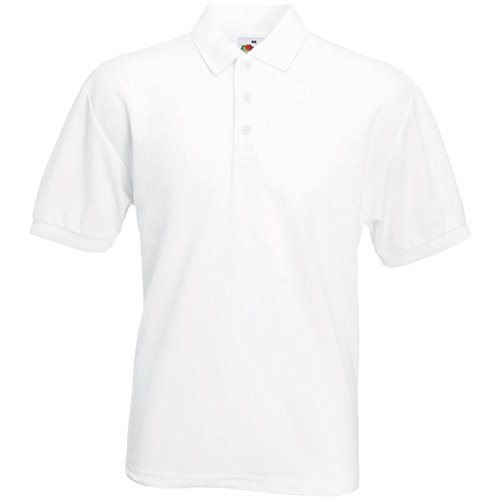 POLOSHIRT FRUIT OF THE LOOM 65/35 S M L XL XXL XL,Weiß