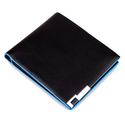 Subfamily® Männer stilvoll Bifold Business Leder Geldbörse Karte Halter Münze Geldbörse Bankmappe Geldklammer mit Münzfach Herren Geldtaschen banktasche Lange Karte Geldbörse (schwarz)