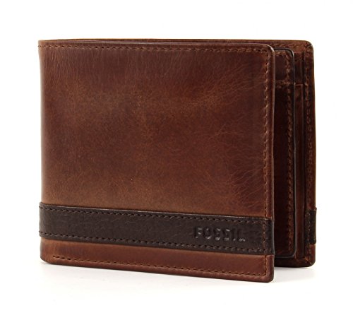 Fossil Herren Quinn Geldbörse, Braun (Brown), 2.5×9.5×11.4 cm