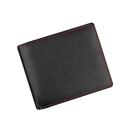 Herren Brieftasche Männer Paris Leder Karte Geldeingang Halter Organizer Brieftasche Geldbörse Leder Farbe Schwarz Business Geldbörsen Schwarz (11cm, schwarz)