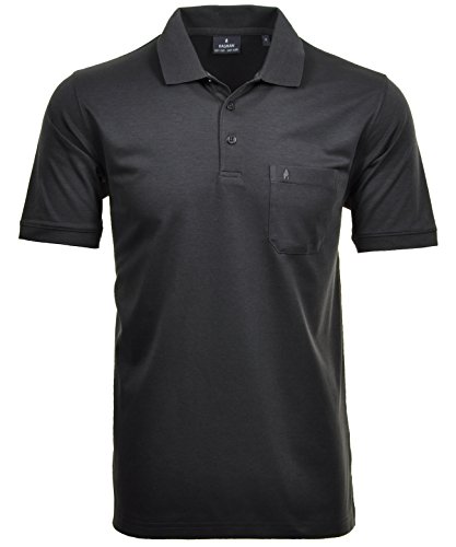 RAGMAN Herren RAGMAN Kurzarm Softknit Poloshirt Large, Anthrazit-019