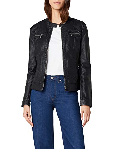 ONLY Damen Jacke Bandit PU Biker, Schwarz (Black C-N10), 38(M)