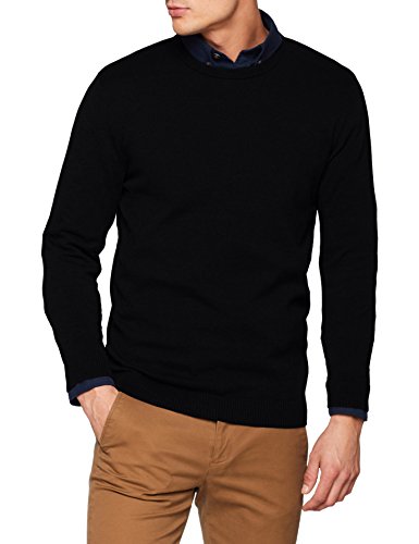 JACK & JONES Herren Pullover JJEBASIC Knit Crew Neck NOOS Schwarz (Navy Blazer) Large