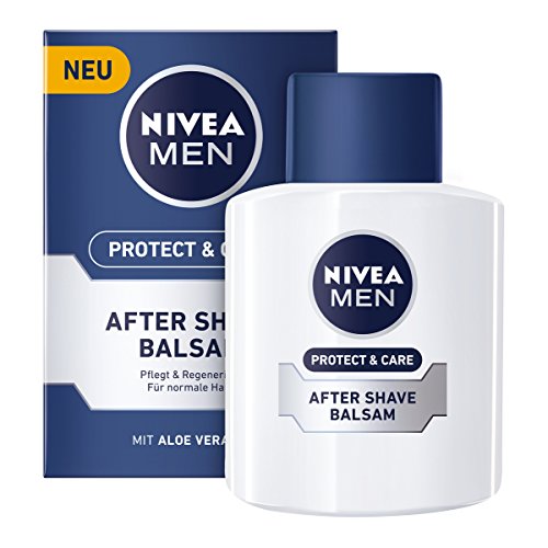 Nivea Men Protect & Care After Shave Balsam im 1er Pack (1 x 100 ml), Aftershave pflegt die Haut nach der Rasur, feuchtigkeitsspendende und beruhigende Gesichtspflege