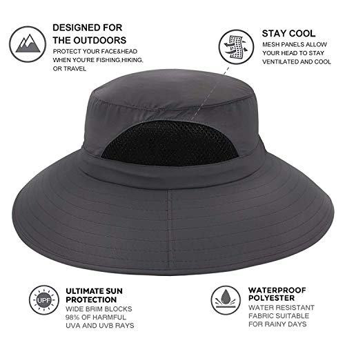 EINSKEY Sonnenhut Herren Damen UV Schutz Safari Hut Faltbar Wanderhut