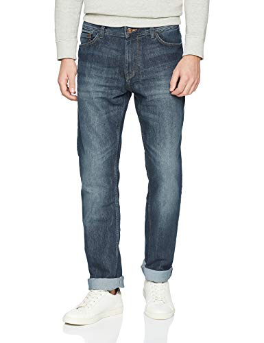 TOM TAILOR Herren Straight Leg Slim Jeans MARVIN, Blau (Mid Stone Wash Denim 10281), W32/L32 (Herstellergröße: W32/L32)