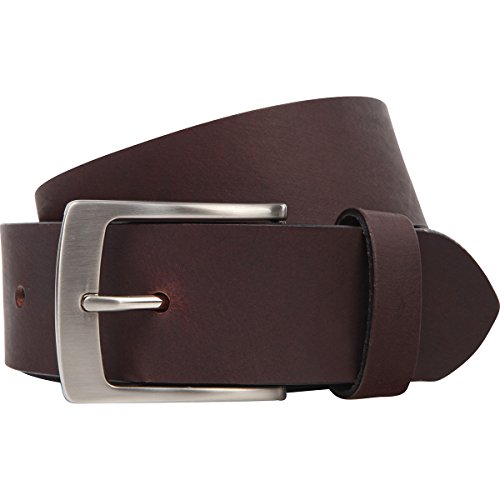 LINDENMANN Jeansgürtel XXL Vollbüffel 4mm Echt Leder-Gürtel Herren/Vollleder-Gürtel Herren, Gürtel, Ledergürtel, Jeansgürtel schwarz oder braun, Größe/Size:115, Farbe/Color:braun