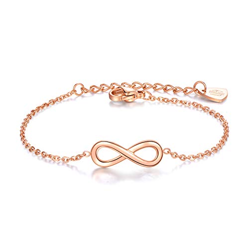 URBANHELDEN – Armband Endless – Hochwertiger Armschmuck – Edelstahl Armkette mit Unendlichkeitszeichen – Damenarmband Schmuck – Infinity – Rosegold