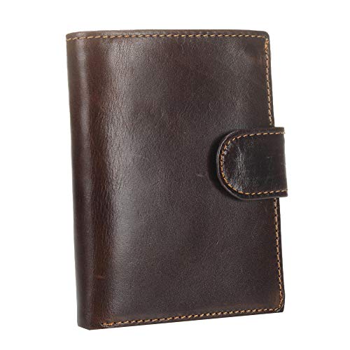 DZX Hochwertiges Herren Ledergeldbörse – Kreditkarte/Banknote/Geldbörse – Schwarz/Braun Optional,Brown