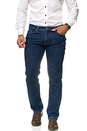 Barbons Herren Jeans – Bügelleicht – Slim-Fit Stretch – Business Freizeit – Hochwertige Jeans-Hose Blau 40W / 32L