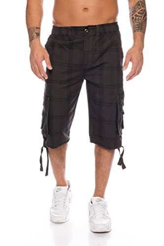 Herren Freizeitshorts Kurze Hose Bermuda Cargo (M, Grau (302))