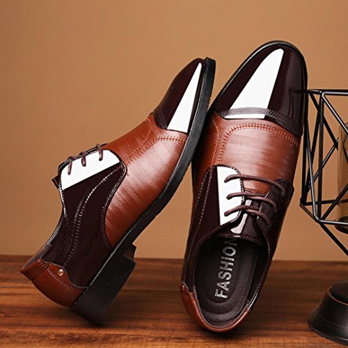PLOT Lederschuhe Herren,Herren Business Schuhe Hochzeit Schnürhalbschuhe Elegant Oxford Anzug