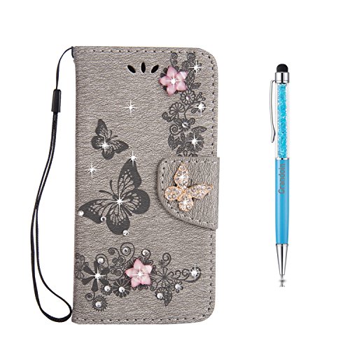 Galaxy S7 Hülle [Lebenslange Garantie]Grandoin Bling Glitzer Brieftasche-Stil für Samsung Galaxy S7 Handytasche PU Leder Flip Cover Schutzhülle mit Aufstellfunktion Ständer Kartenfach Etui Case