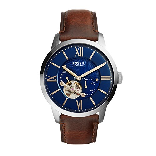 Fossil Herren Analog Mechanik Uhr mit Leder Armband ME3110
