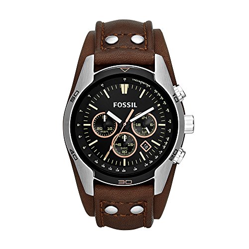 Fossil Herren Chronograph Quarz Uhr mit Leder Armband CH2891