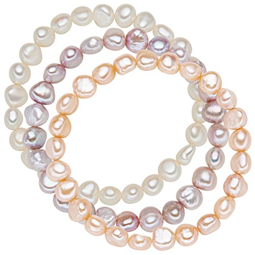 Valero Pearls Damen-Armband 3er Set Perle Süßwasser-Zuchtperle 19 cm – 60201783