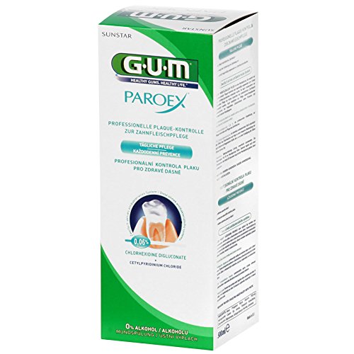 GUM Paroex Mundspülung 0,06% CHX 500ml, 2er Pack (2x 500ml)