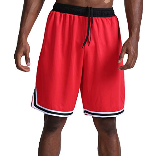 Amcool Sporthose Kurz Herren Soft Comfort Schnelltrocknend mit Reißverschlusstasche Sport Shorts Jogginghos Strand Shorts Sporthose mit Mesh-Futter und Verstellbarem Tunnelzug