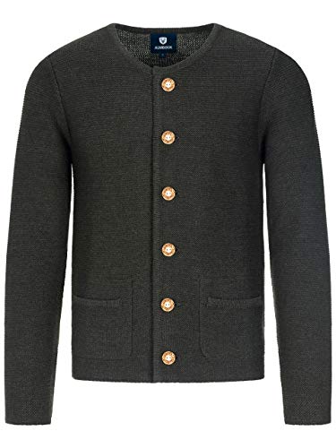 ALMBOCK Herren Strickjacke | Cardigan für Männer in schwarz anthrazit | Trachten Strickjacke | Größen S, M, L, XL, XXL, XXXL