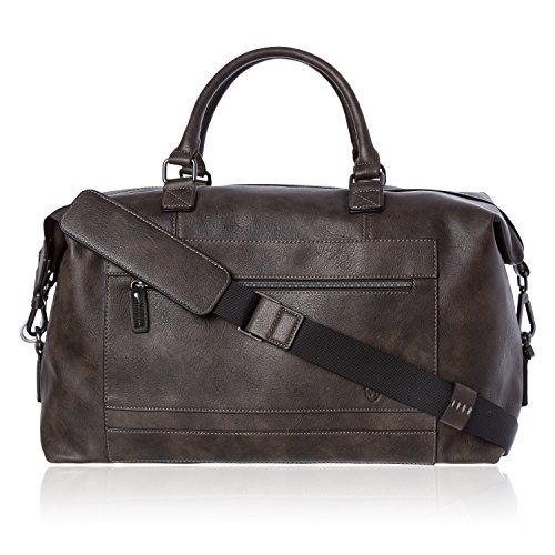 VON HEESEN Reisetasche Weekender Bag Reisegepäck Handgepäck Tasche mit Trolleyfunktion für Damen & Herren (Grau)