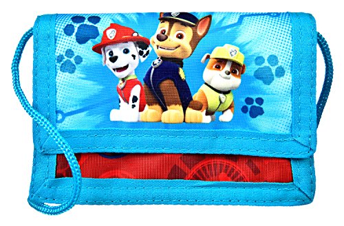 Undercover PPUT7000 – Geld- und Brustbeutel, mit Klettverschluss, Kordelband, Geldscheinfach und Münzfach, Paw Patrol mit Chase, Rubble und Marshall, ca. 8 x 13 x 5 cm