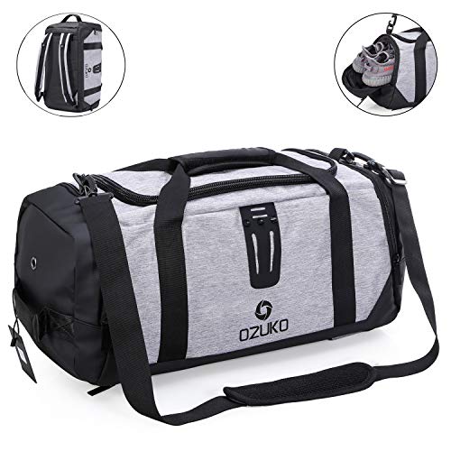Everwell Sporttasche für Männer, Reisetasche mit Schuhfach, Gym Fitness Sport Tasche mit Rucksack-Funktion Groß Wasserdicht Handgepäck Weekender Trainingstasche für Herren & Frauen