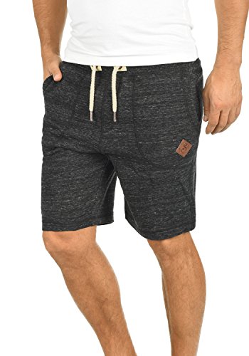 !Solid Aris Herren Sweatshorts Kurze Hose Jogginghose mit Melierung und Kordel Regular Fit, Größe:L, Farbe:Black (9000)