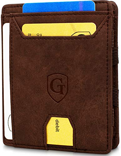 GenTo® Magic Wallet Atlantic – TÜV geprüfter RFID, NFC Schutz – Dünne magische Geldbörse mit großem Münzfach – Geschenk für Herren – erhältlich in 4 Farben | Design Germany (Dunkelbraun – Soft)