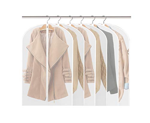 [6 Stück] Kleidersack,60×120cm Kleidersäcke PEVA Anzugsack Staubdicht Anti-Milbe Transparent Lange Reißverschluss