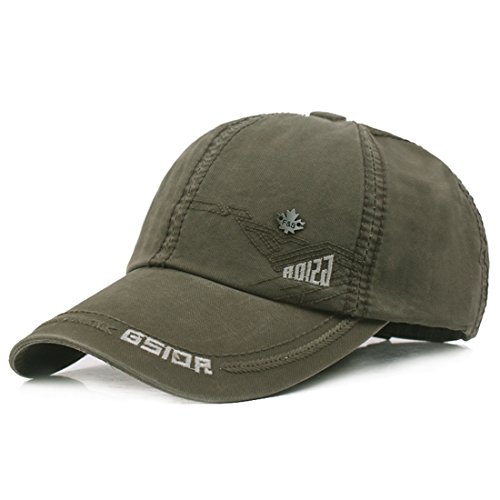 Kuyou Vintage Cotton Basecap Snapback Caps Outdoor Baseball Kappe Mütze (Armeegrün)