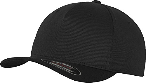 Flexfit 5 Panel Baseball Cap – Unisex Mütze, Kappe für Herren und Damen, einfarbige Basecap, rundum geschlossen – Farbe black, Größe L/XL