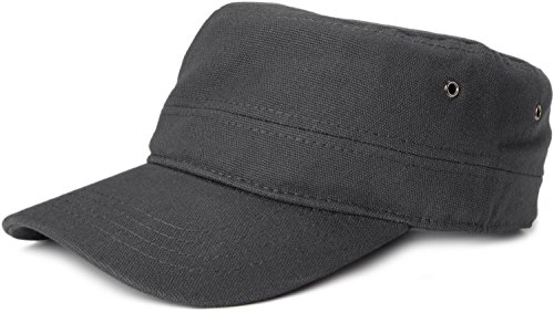 styleBREAKER Cap im Military-Stil aus robustem Baumwollcanvas (Anthrazit)