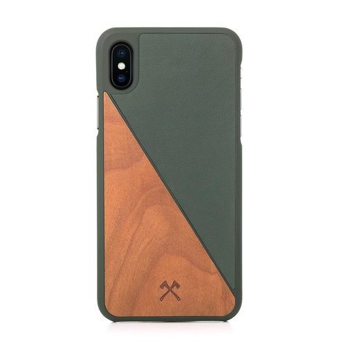 Woodcessories – Hülle kompatibel mit iPhone X/Xs aus Echtholz – EcoSplit Case (Kirsch/Grün)